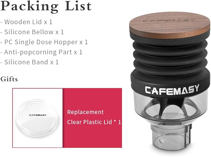 Single Dose Hopper Compatible with Eureka Mignon Espresso Coffee Grinder Silicone Bellow for Blow Out Residual Coffee Grounds (Heighten Hopper)