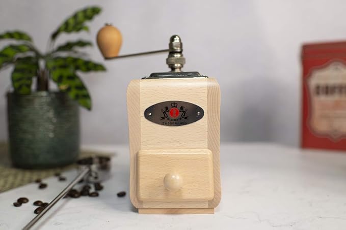 Zassenhaus - 40098 Zassenhaus Santiago Coffee Mill Grinder Beech Wood, 5.5 x 3.5 x 7.8, Natural varnish