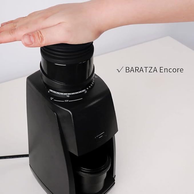 Coffee Grinder Single Dose Hopper Compatible with Baratza Encore Coffee Grinder Silicone Bellow with Mental Lid for Blow Out Residual Coffee Grounds Black