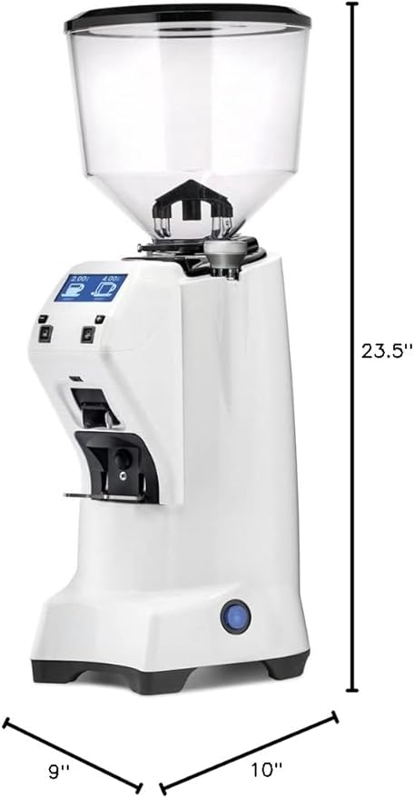 Eureka Zenith Neo 65 E Hi-Speed Espresso Grinder | 65mm Flat Burrs | Stepless | LCD Display | (White)