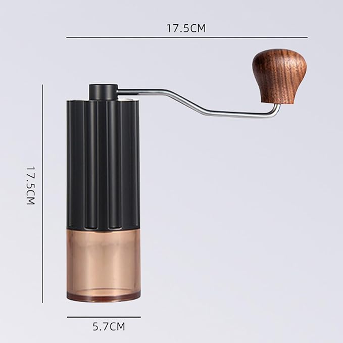 Manual Coffee Grinder, Stainless Steel Conical Burr, High Precision Adjustable Coffee Bean Grinder with Hand, Handheld Portable Grinder for Espresso, Camping, Travel and Home, Black (Grey)