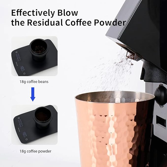 Coffee Grinder Single Dose Hopper Fit Eureka Mignon Grinder 2 in 1 Function Single Dose Hopper with Silicone Bellow Coffee Grinder Cleaning Accessories with Metal Lid Black