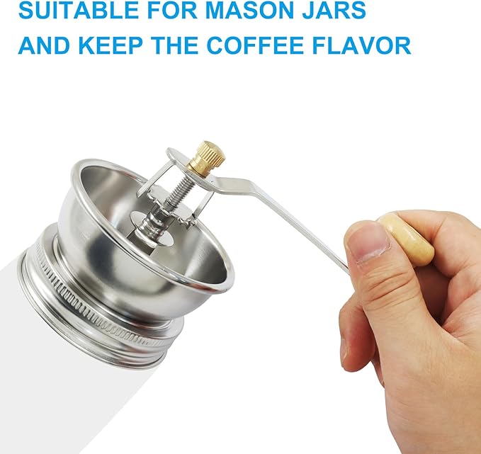 1 Pack Manual Coffee Grinder, Stainless Steel Burr Ceramic Burr for Camping Home Barista(70mm)