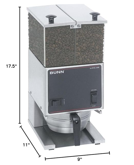 BUNN LPG2E Low Profile Portion Control Grinder with 2 Hoppers