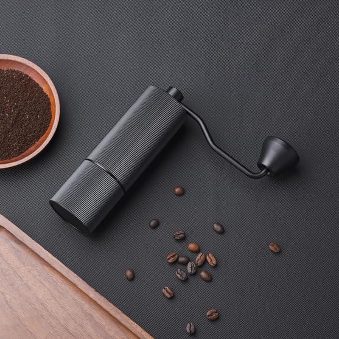 Manual Coffee Grinders with CNC Stainless Steel Burr for Espresso, Travel, Camping, Kitchen & Office, Small Hand Coffee Bean Grinder Manual(Black)