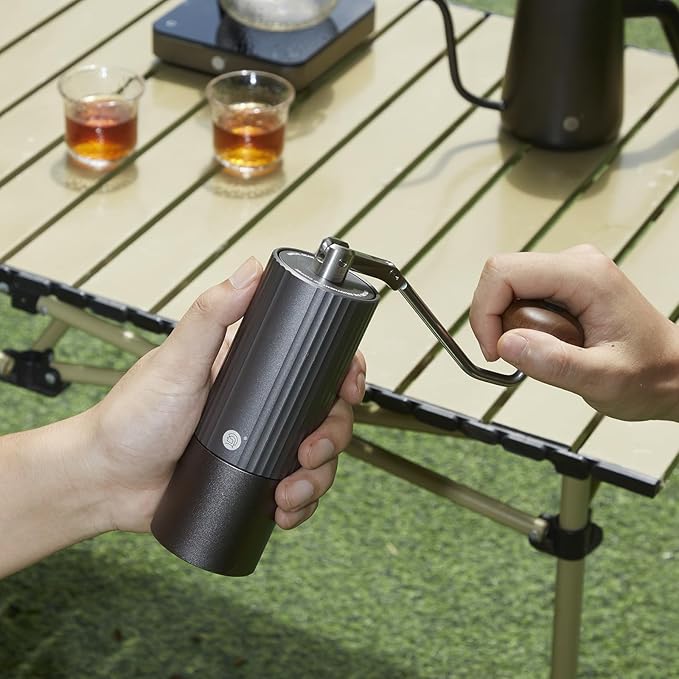 zeroHero Z3 X-FOLD Folding Hand Grinder Titanium-Coated Stainless Steel Conical Burr, 25g-30g Capacity, for Espresso, French Press & Pour Over