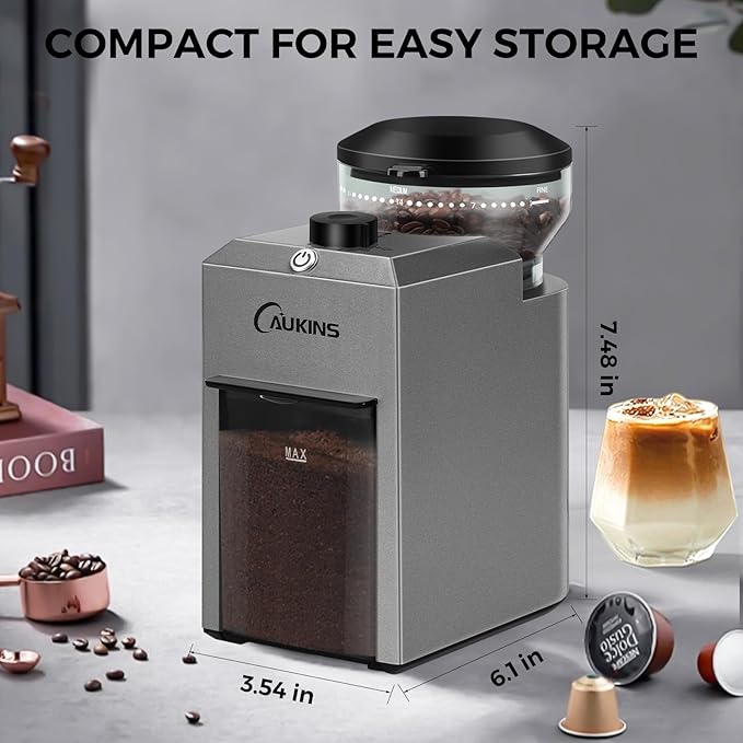 Burr Coffee Grinder Electric: Upgrated Coffee Bean Grinder Automatic with Adjustable 28 Settings - 12 Cups Anti-static Espresso Grinder for Home Use