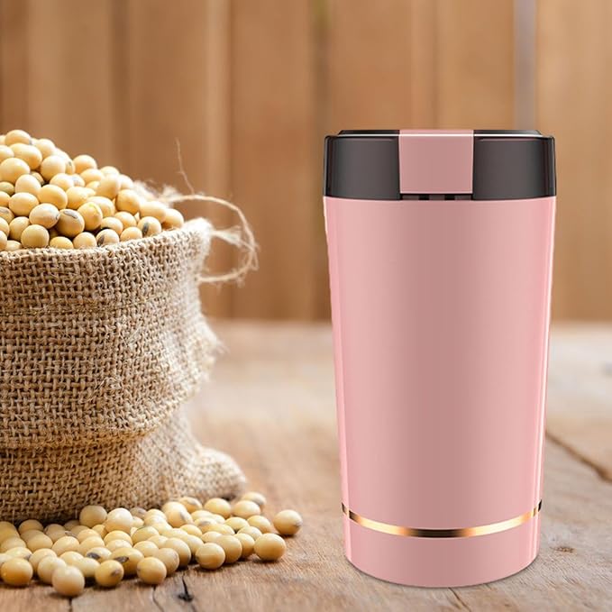 Stainless Steel Electric Coffee Grinder for Home And Office Use, pink