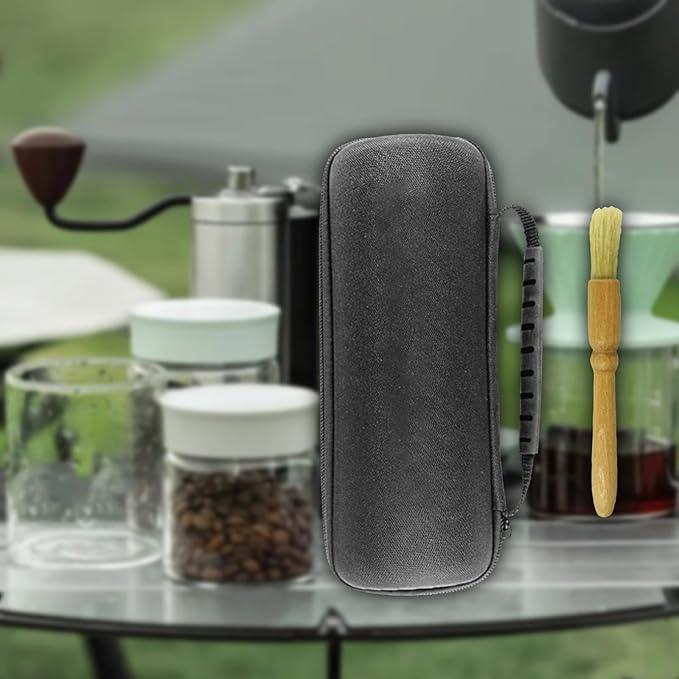 Hard EVA Carrying Case for Manual Coffee Grinder Protective Pouch Waterproof Storage Bag for Office Home Travel- bag with brush