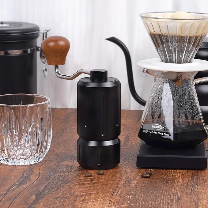 Mini Manual Coffee Grinder, Hand Espresso Grinder, Capacity 25g Coffee Bean with Conical Burr, 12 Adjustable Grinder Degree Setting
