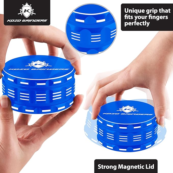 4 Inch Grinder Mills, Aluminum (Blue)