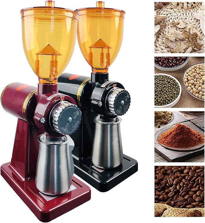LOYALHEARTDY 180W Electric Coffee Bean, Commercial and Home Milling Machine, Grinding Machine for Beans Nuts Spice Automatic Burr Grinder Professional Miller (black)