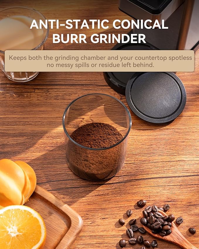 Onical Burr Coffee Grinder, Stainless Steel, 25 Grind Settings, Touchscreen, Anti-static, 1-12 Cup Capacity For Espresso, French Press & Drip Coffee(Black)