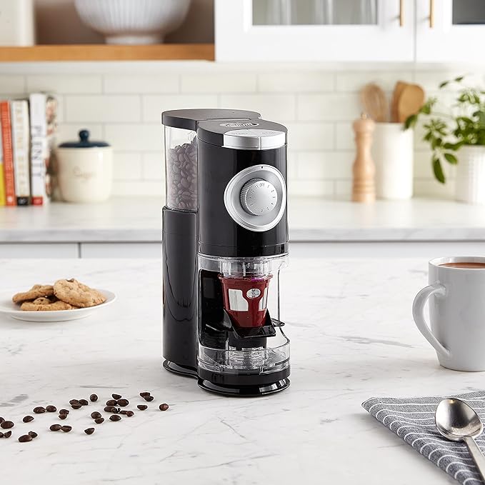 Solofill SOLOGRIND 2-in-1 Automatic Single Serve Coffee Burr Grinder for Coffee Pod,Black,1 EA