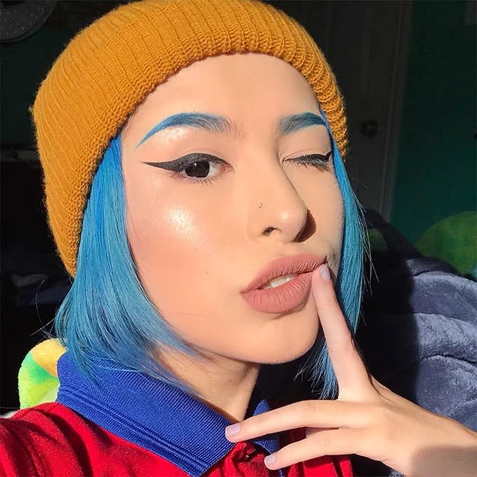 MAEPEOR 12 Colors Eyebrow Pomade Full-pigmented Long Lasting Waterproof Eyebrow Cream Gel Filling & Shaping Tinted Eyebrows Enhancers with Brush for Daily or Cosplay (11 Sky Blue)