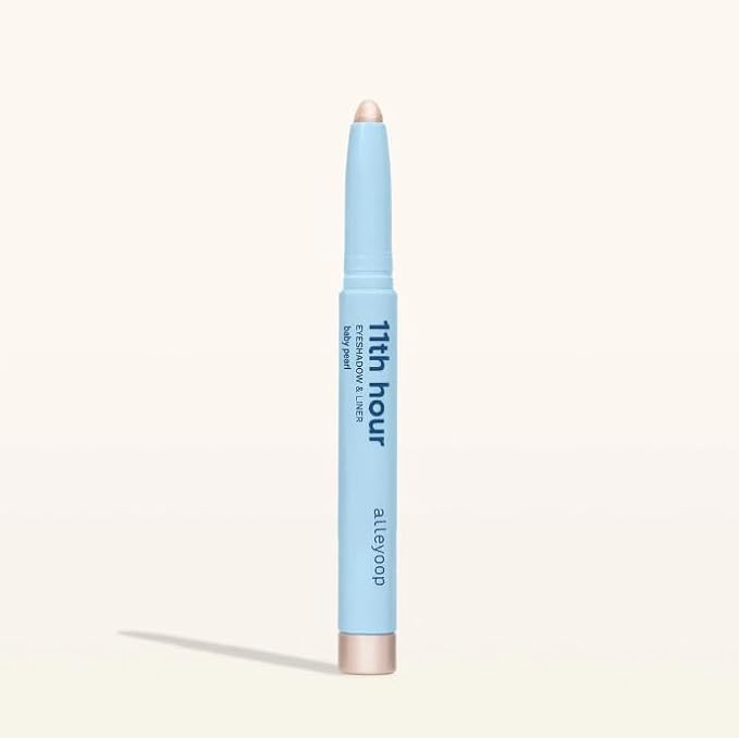 ALLEYOOP 11th Hour Waterproof Cream Eyeshadow Stick – Long-Lasting Eye Shadow Pencil & Eyeliner, Cream to Powder Stick & Highlighter – Smudge-Proof Eyeshadow Shimmer, Baby Pearl Shimmer