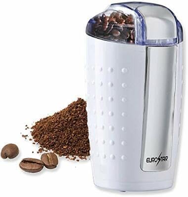 EUROSTAR EG202W 3oz Electric Coffee Grinder with Stainless Steel Blades, White