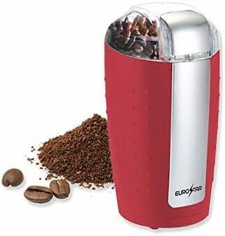 EUROSTAR EG201R 3oz Electric Coffee Grinder with Stainless Steel Blades, Red
