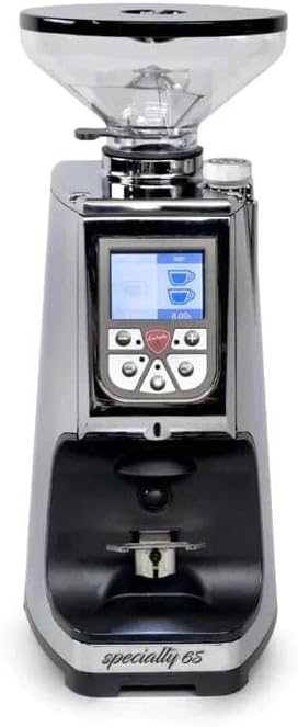 Eureka Atom Excellence 65 Commercial Espresso Grinder, Chrome – Silent, Touch‑Screen, 65 mm Flat Burrs, Stepless Micrometric Adjustment