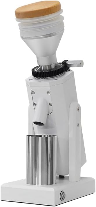 Turin SK40 Single Dose Grinder | 40mm Stainless Steel Conical Burrs, Stepless Adjustment, Tilted Base, Low Retention – Black or White (White)