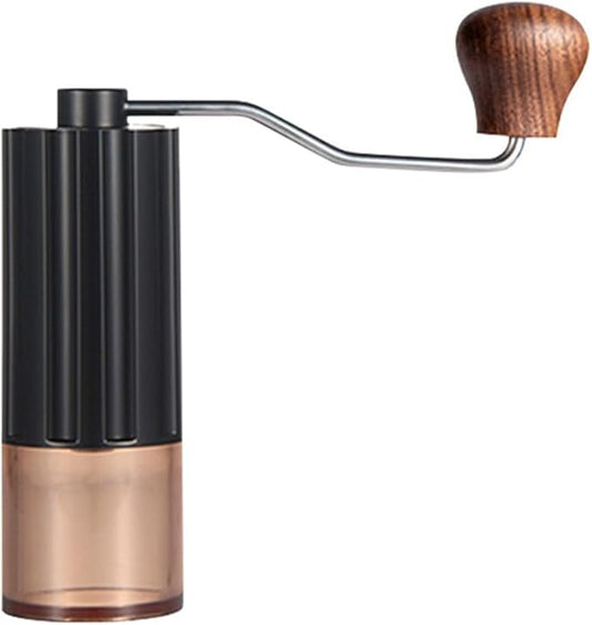 Manual Coffee Grinder, Stainless Steel Conical Burr, High Precision Adjustable Coffee Bean Grinder with Hand, Handheld Portable Grinder for Espresso, Camping, Travel and Home, Black (Black)
