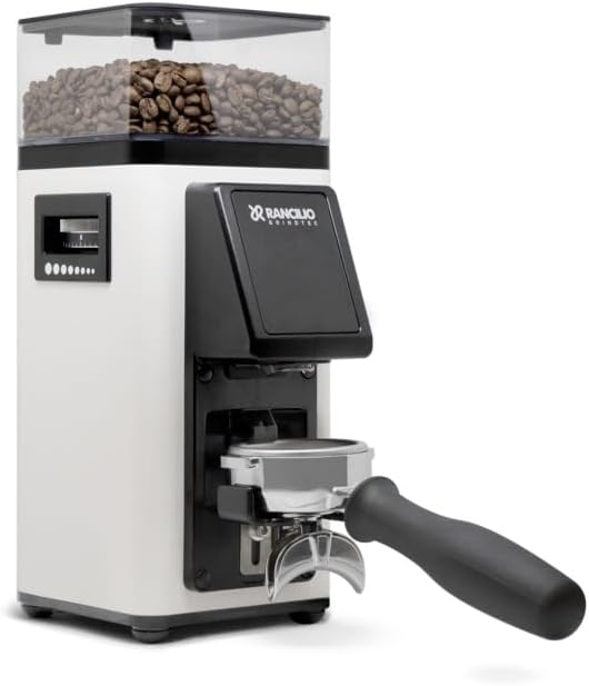 Rancilio Stile SD Semi-Automatic On-Demand Espresso Grinder, 58mm Steel Flat Burr, 300g (White)
