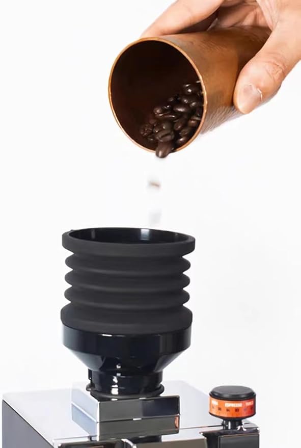 Single Dose Hopper with Silicone Bellow and Aluminum Lid,Coffee Grinder for Eureka Mignon Grinder 2 in 1 Function MMG Accessories Hand Pressure Bellow for Home Shop to Clean and Collect Coffee Grounds