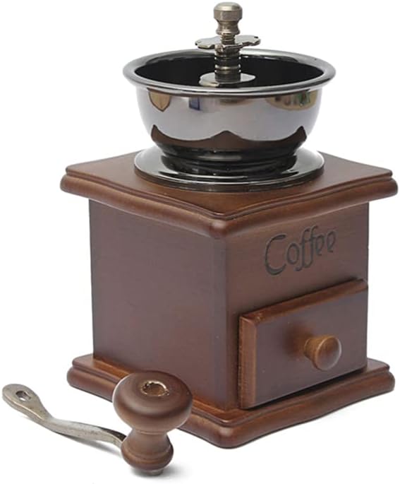 ABOOFAN Vintage Manual Coffee Bean Grinder with Ceramic Burr Hand Mill for Fresh Ground Coffee at Home