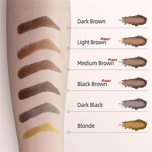 Eyebrow Stamp Stencil Kit - One-Step Eyebrow Stencil with 24 Reusable Thin & Thick Stencils, Long-Lasting Waterproof & Smudge-Proof Brow Stamp for Perfect Eye Makeup (Dark Black)