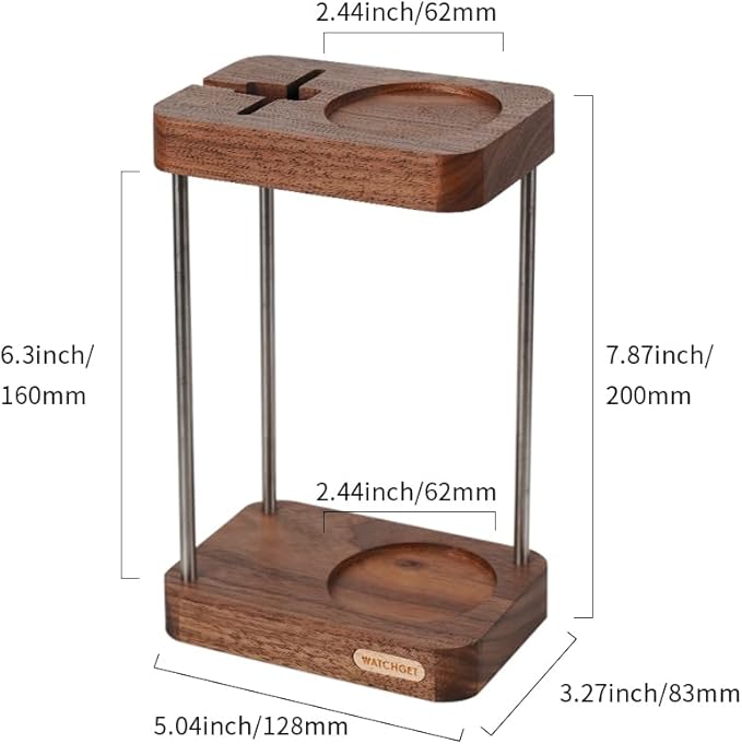 watchget Grinder Storage Stand - Premium Wood & Stainless Steel, Fit C40 Hand Coffee Grinder, Sturdy and Space-Saving Organizer, Compatible with C40