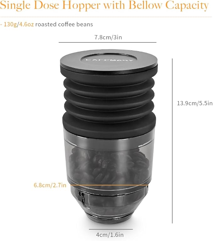 CAFEMASY Clear Single Dose Hopper and Silicone Bellow Compatible with Mahlkonig EK43 Coffee Grinder Cleaning Tool