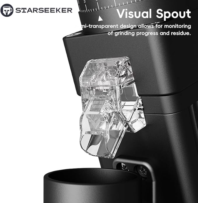 STARSEEKER E55 Pro Electric Coffee Grinder, 55mm Titanium Conical Burr - Professional Espresso Grinder with Stepless Adjustment & Anti-Static Tech, for Home, Office, Café Use
