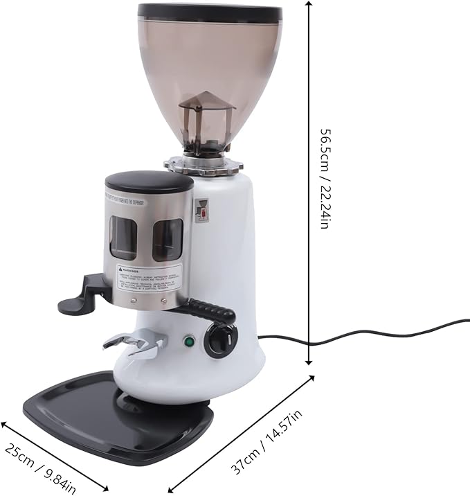 Burr Coffee Grinder, Coffee Grinder Electric Adjustable Burr Mill Coffee Bean Grinder (White)