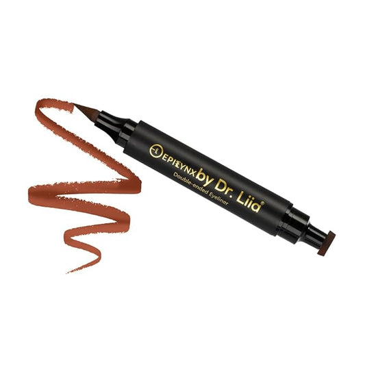 Waterproof Eyeliner - Double-Ended, Long-Lasting Liquid Eyeliner Pen with Precision Tip for Smooth Application - Smudge-Proof, Hypoallergenic, Vegan & Gluten-Free Eye Liner, 2mL Brown