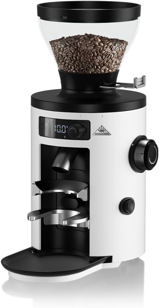 Mahlkonig X54 Allround Electric Coffee Grinder, Coffee Bean Grinder, Burr Coffee Grinder, Coffee Grinders for Home Use with Stepless Adjustment for Precise Grinds, Capacity - 250 gm (White)