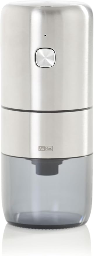 AdHoc Electric Coffee Grinder - Cordless & Rechargeable Grinder with Adjustable Settings - Compact Stainless Steel Coffee Tool for Espresso & Everyday Brewing