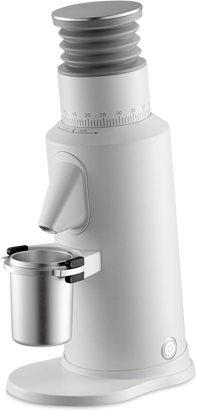 T64 Single Dose Coffee Grinder, 64mm Flat Burrs Electric Espresso Grinder (White)