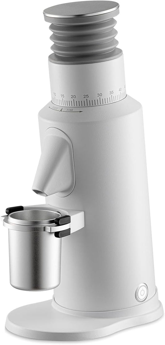 T64 Single Dose Coffee Grinder, 64mm Flat Burrs Electric Espresso Grinder (White)