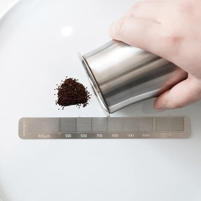 watchget Stainless Steel Precision Coffee Measuring Tool - Ruler for Grind Size, Professional Bean Grinder Accessory