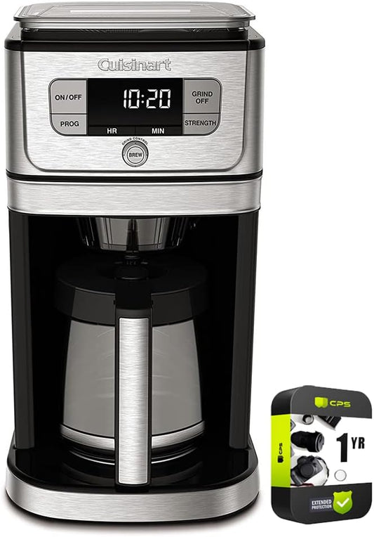 Cuisinart DGB-800 Burr Grind & Brew 12 Cup Coffeemaker Bundle with 1 YR CPS Enhanced Protection Pack
