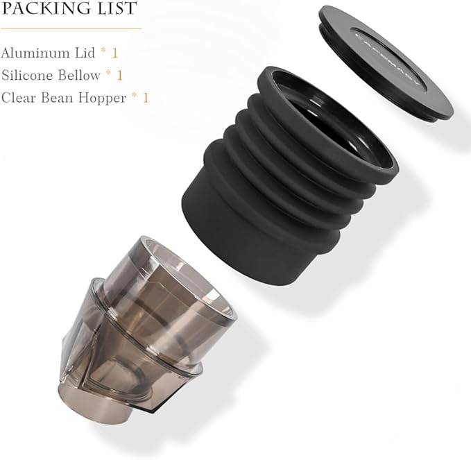 Single Dose Hopper Compatible with Eureka Mignon Espresso Coffee Grinder Silicone Bellow for Blow Out Residual Coffee Grounds (Inclined Hopper)