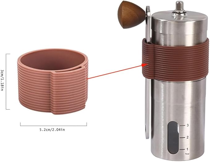 Manual Coffee Grinder Burr Hand Crank Holder Hanging Clip Storage Organizer Sleeve Case Silicone Cover for Portable Stainless Steel Coffee Bean Cranked Grinders Mill Machine