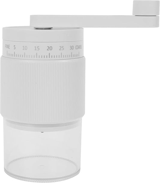 Manual Coffee Grinder, Adjustable Coarse to Fine, Portable Hand Crank Coffee Bean Mill with 35 Adjustable Settings for Espresso French Office Home Camping(white)