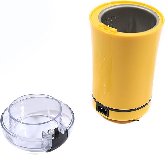 Electric Coffee Grinder, Powerful Spice Grinder Coffee Beans Grinder Coffee Mill Fresh Grind with Stainless Steel Blade, 50g Grinding Capacity, 150W 110V (Yellow)