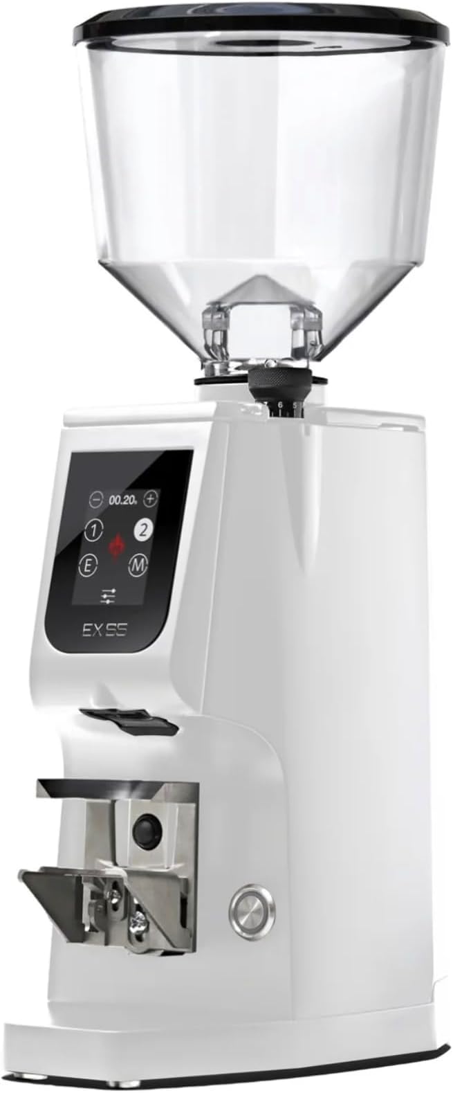 Eureka Atom Excellence 65 Commercial Espresso Grinder, White – Silent, Touch‑Screen, 65 mm Flat Burrs, Stepless Micrometric Adjustment