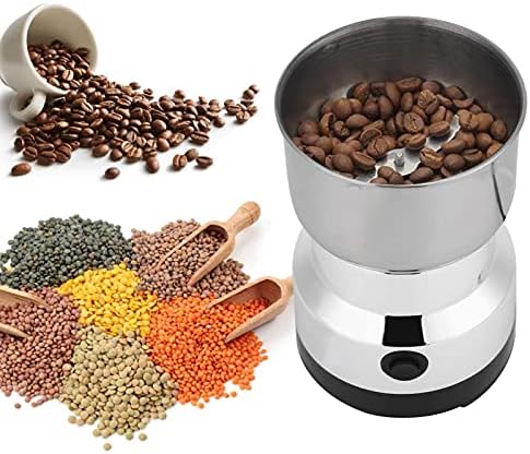 Multifunctinal Electric Coffee Grinder, Kitchen Grains Nuts Beans Spices Milling Machine Coffee Grinder with Dry Grains and Green Beans for Home (US 110V)