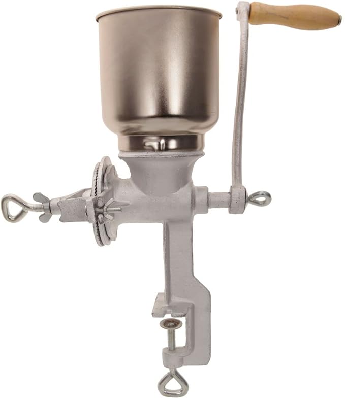 Grain Grinder,500# Home Use Hand Cranking Operation Grain Grinder Silver