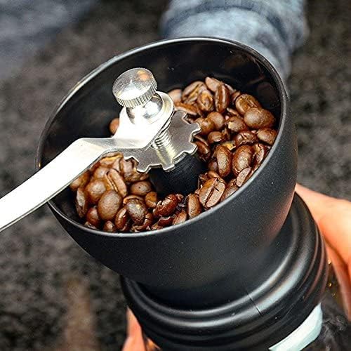 Manual Coffee Grinder with Ceramic Burr and Glass Container for Espresso Beans