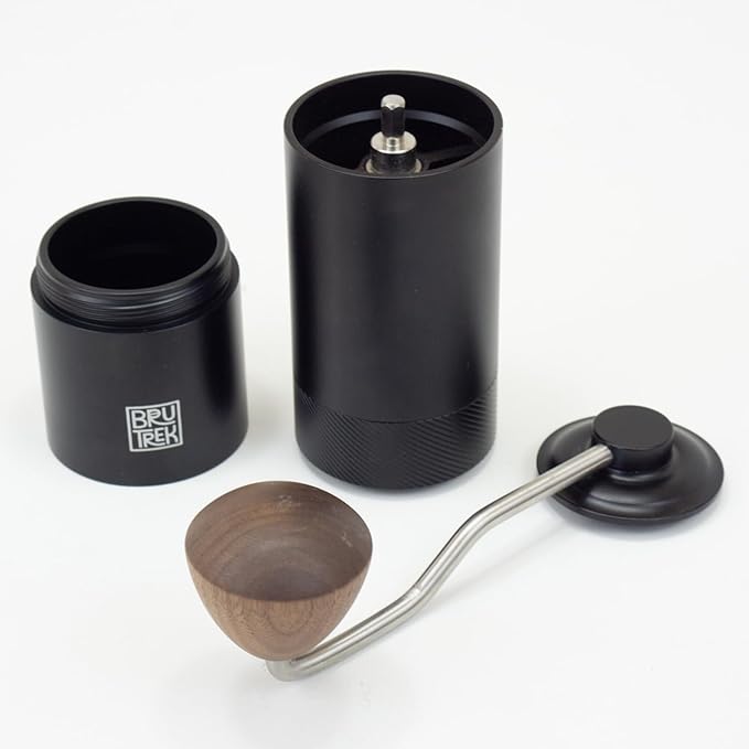 BruTrek® by Planetary Design Camp Coffee Hand Grinder - Durable Travel Stainless Steel Burr Coffee Grinder, Adjustable Grind Size Settings, High Capacity, Made For Any Brewing Types