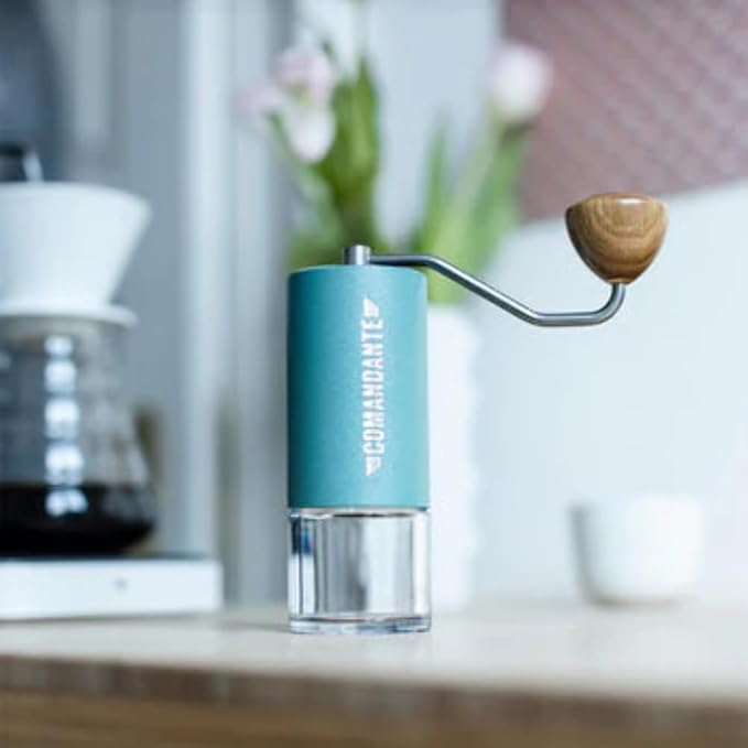 Comandante C40-MK4NB-AL Coffee Grinder C40 MK4 Nitro Blade Alpine Lagoon Silver Brown
